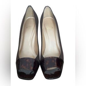 Stuart Weitzman Brown Tortoise Peep Toe Pumps Size 8